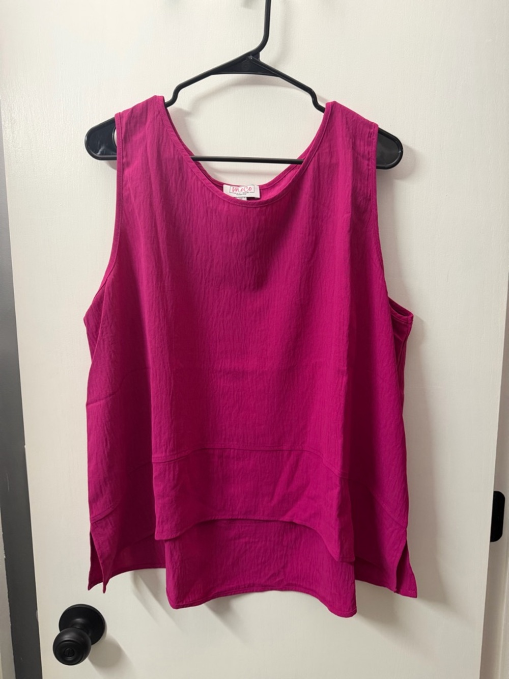 Layered Sleeveless Tank Top in Fuchsia
